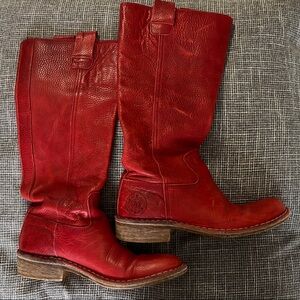 Kickers Red Leather Boots